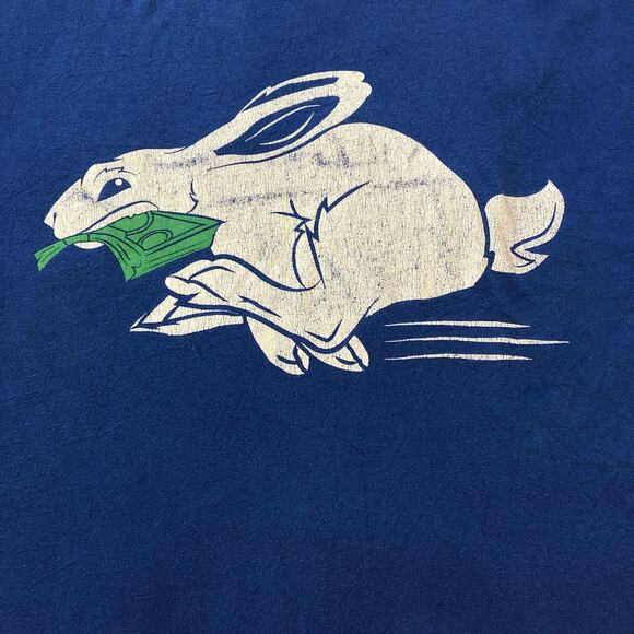 Blue Brocli & Cheeze Follow The Rabbit Graphic Logo Tee - Picture 3 of 6
